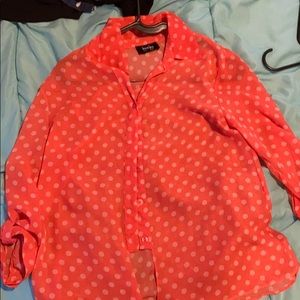 Pink with white dot blouse